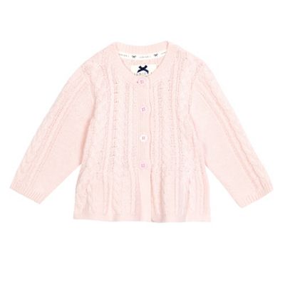 Baby girls' pink cable knit cardigan